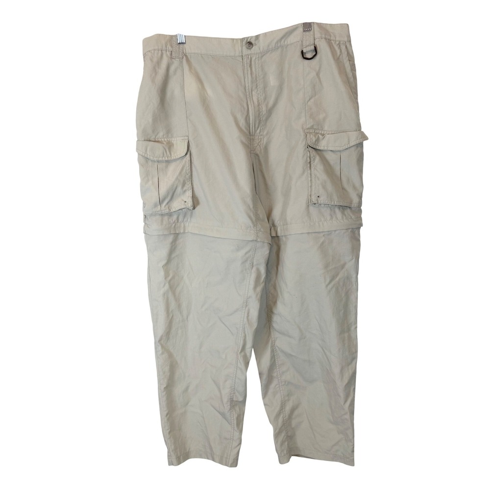 Columbia PFG Mens XXL Tan Convertible Cargo Pants Zip Off Hiking FM 8280 Khaki